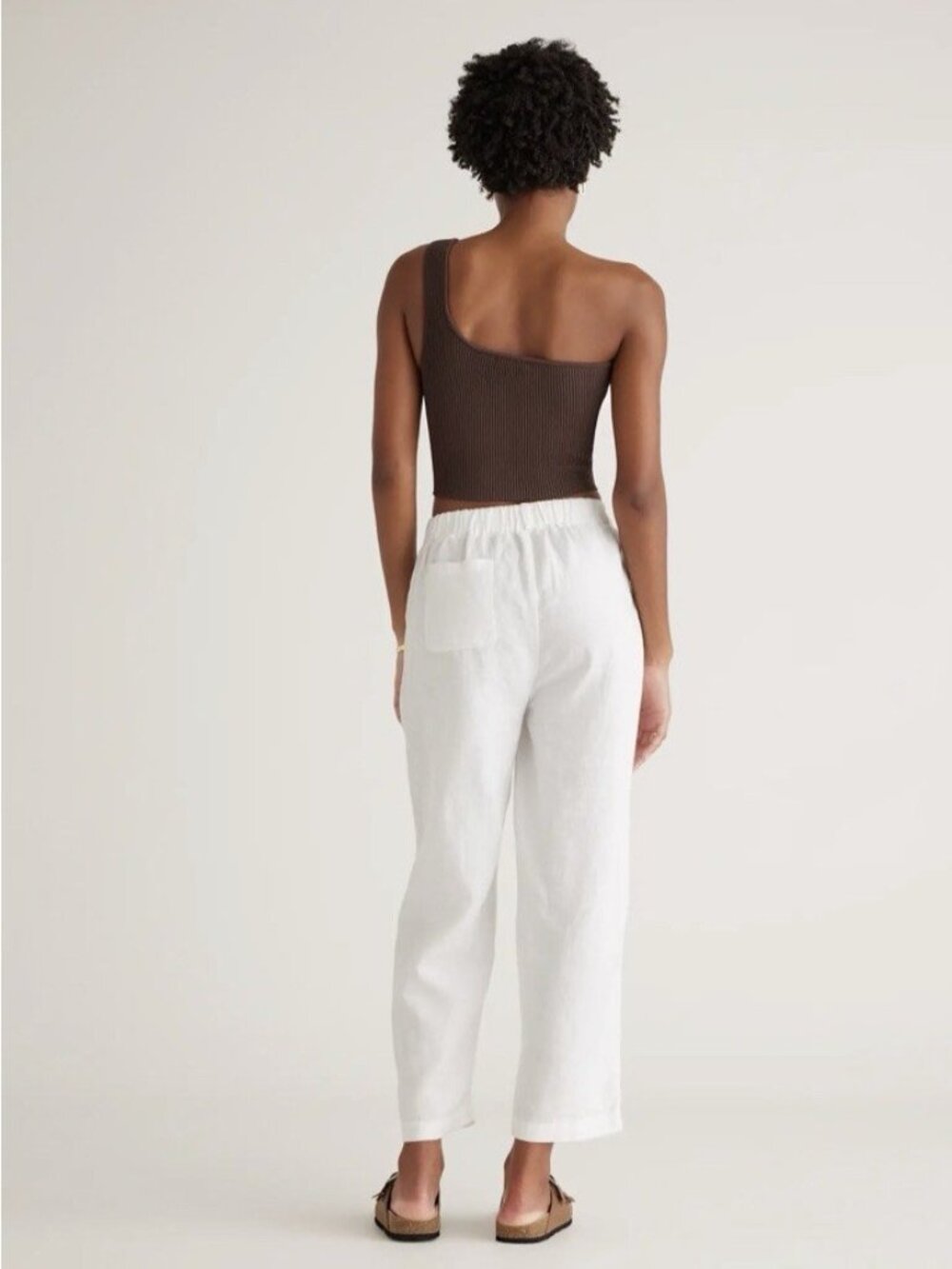 Quince Women’s 100% European Linen Pull On Crop Pants White Size S - Picture 8 of 16